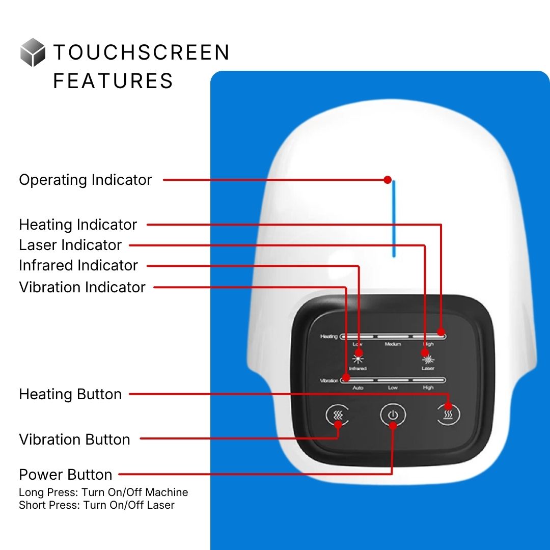 Gladiora knee massager touchscreen features