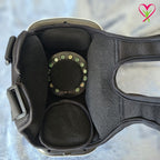 infrared light therapy and laser therapy lights, heat compartment, vibration sides on under Gladiora knee massager