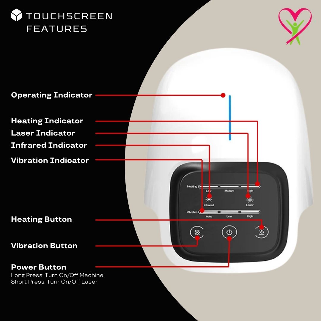 Gladiora knee massager  with  led touchscreen features. multiple therapy modes and comfortable use at home 